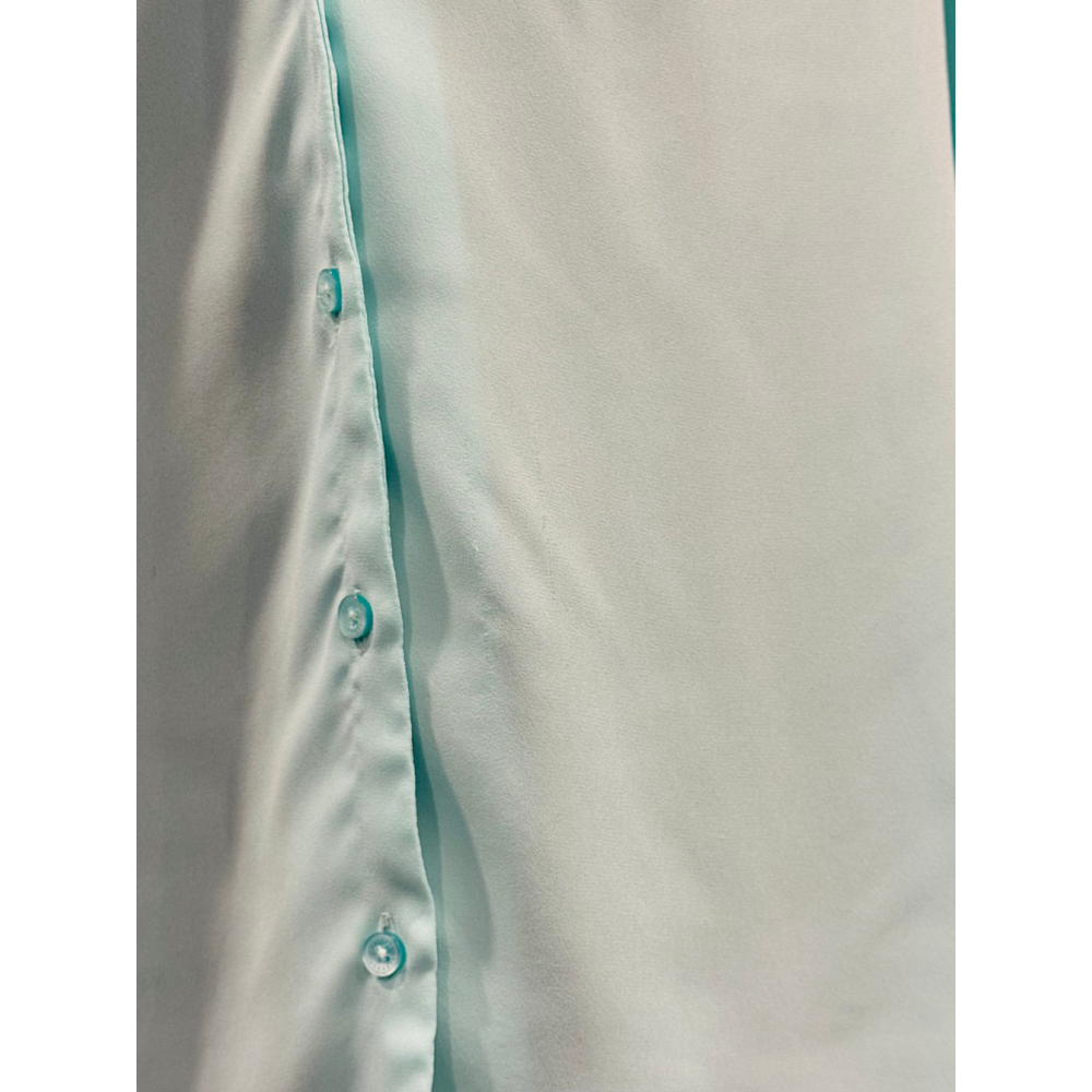 Express Women's Aqua Button-Up Blouse - Size Large - Picture 6 of 8
